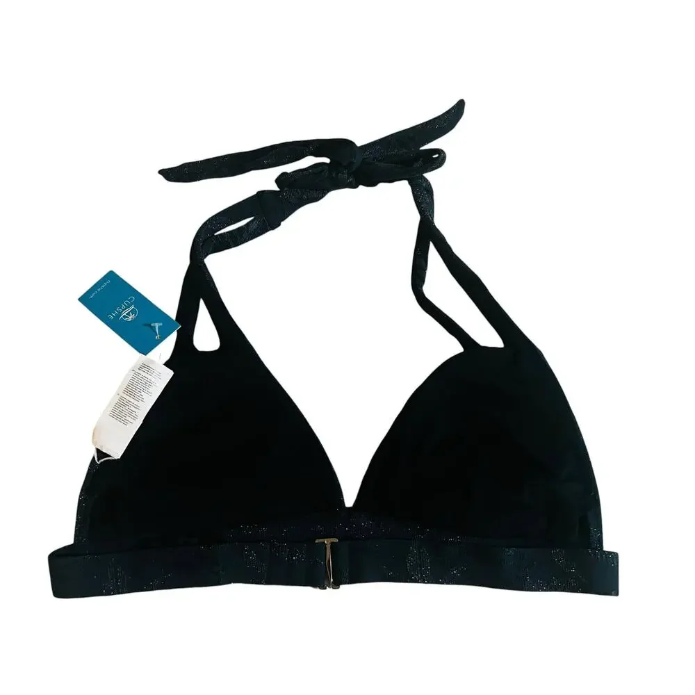 Cupshe Whirling Branches Keyhole Tall Halter Bikini Top Size M Medium NWT